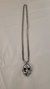 24" Stainless Steel Jason Voorhees Hockey Mask Pendant Necklace Friday the 13th